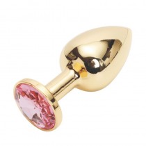 Анальная пробка Anal Jewelry Plug Gold Pink S