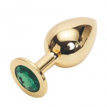 Анальная пробка Anal Jewelry Plug Gold Green M