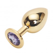 Анальная пробка Anal Jewelry Plug Gold Purple L
