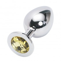 Анальная пробка Anal Jewelry Plug Silver Yellow M