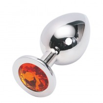 Анальная пробка Anal Jewelry Plug Silver Orange L