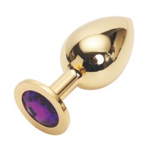Анальная пробка Anal Jewelry Plug Gold Violet M