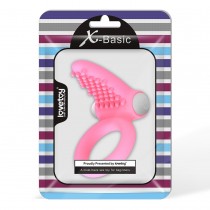 Виброкольцо X-Basic Tongue Silicone Cockring розовое