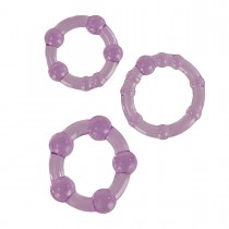 Набор из трех фиолетовых колец разного размера Island Rings