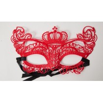 Кружевная маска в венецианском стиле с маленькой короной(черный)