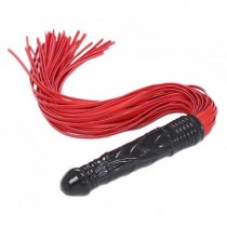 Красная БДСМ плеть с черным фаллосом 62 см