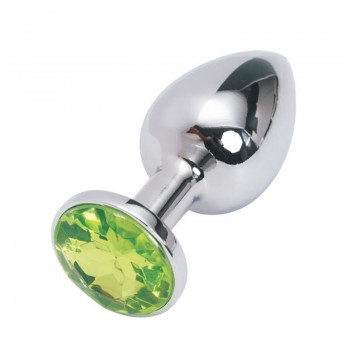 Анальная пробка Anal Jewelry Plug Silver Light Green S