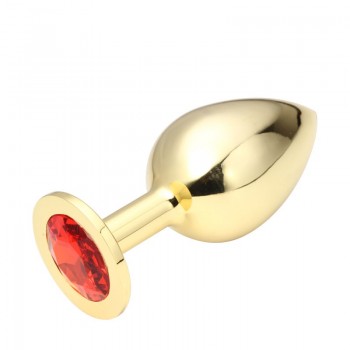 Анальная пробка Anal Jewelry Plug Gold Ruby L