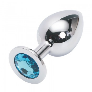 Анальная пробка Anal Jewelry Plug Silver Light Blue M