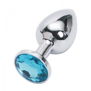 Анальная пробка Anal Jewelry Plug Silver Light Blue S