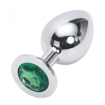 Анальная пробка Anal Jewelry Plug Silver Green M
