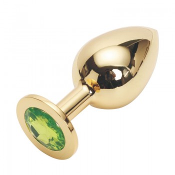 Анальная пробка Anal Jewelry Plug Gold Light Green L